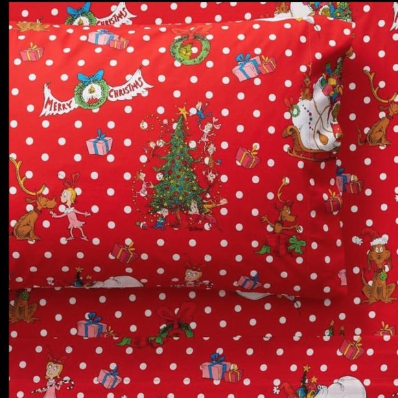 Pottery Barn Bedding Pottery Barn Grinch Festive Percale Sheets